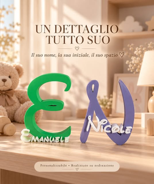 Scritta personalizzata emanuele nicole ambientata nella cameretta
