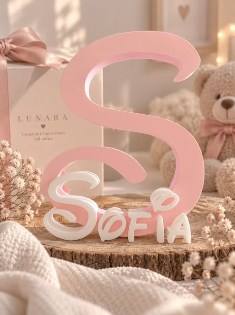 Scritta personalizzata sofia ambientata nella cameretta